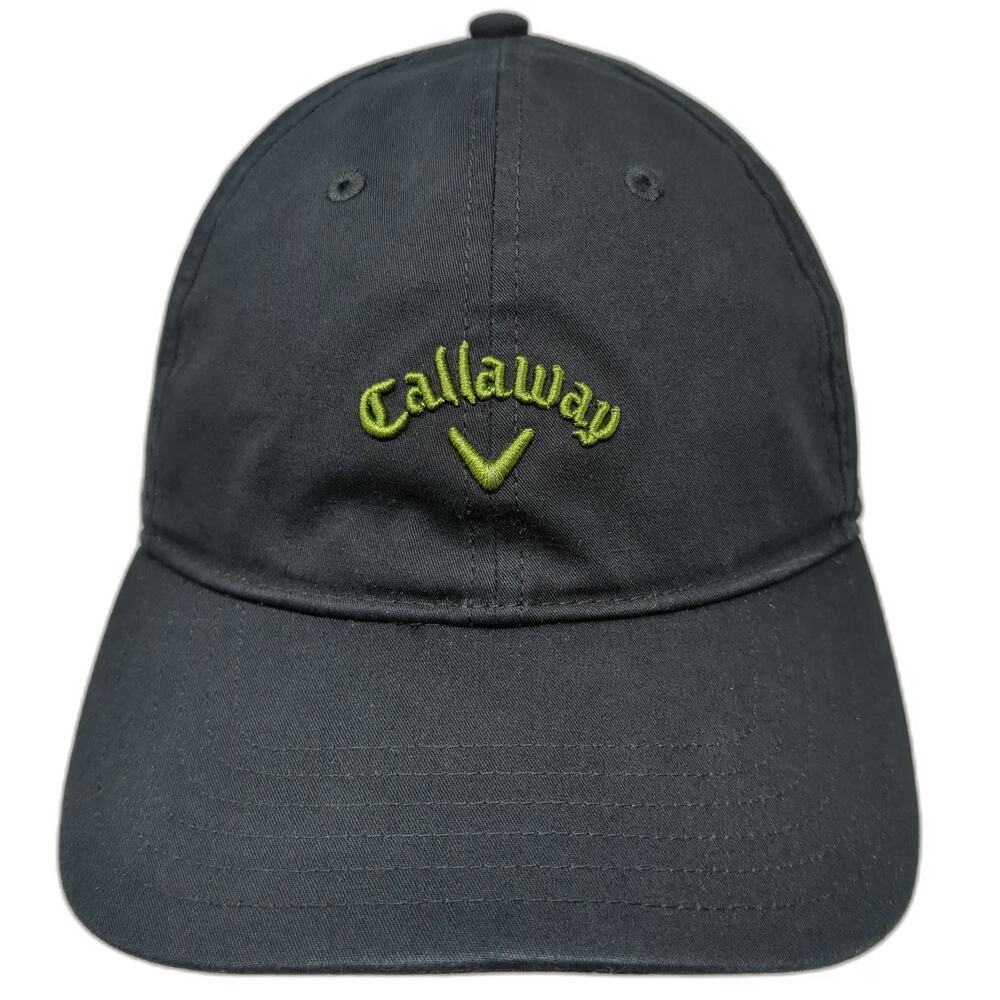 Callaway Baseball Cap Black Green One Size Strapback Cotton Embroidered Golf Hat